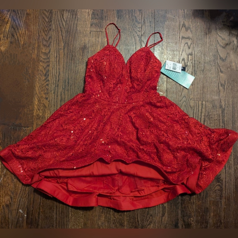 Red party dress